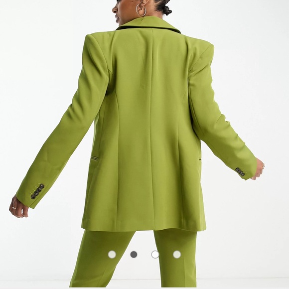 ASOS DESIGN Tall single button 70s suit blazer in moss - Picture 7 of 8